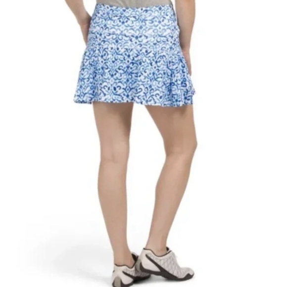 GOTTEX Santorini Blue Godet Ruffle Tennis Golf Pickleball Skort S - Picture 2 of 2
